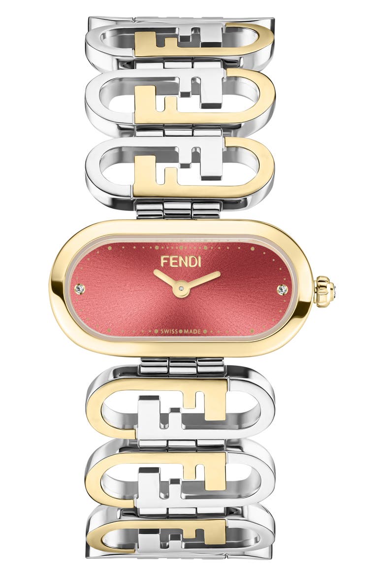 O'Lock Diamond Two-Tone Bracelet Watch, 28.3mm x 14.8mm, Main, color, TWO TONE