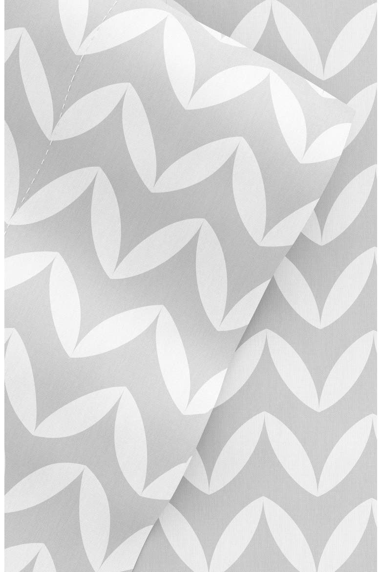 Premium Ultra Soft Puffed Chevron Pattern 4-Piece Bed Sheet Set, Alternate, color, LIGHT GRAY
