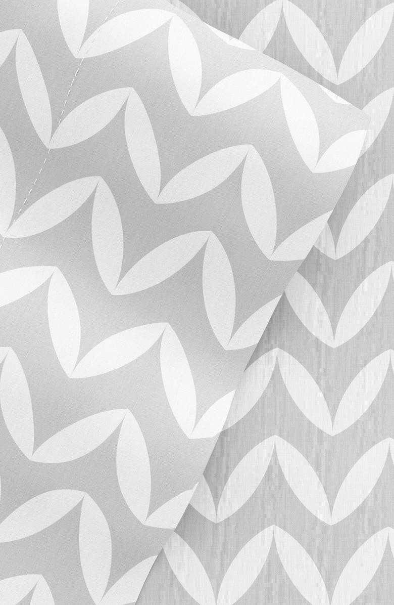 HOMESPUN HOME SPUN Premium Ultra Soft Puffed Chevron Pattern 4-Piece Bed Sheet Set, Alternate, color, Light Gray