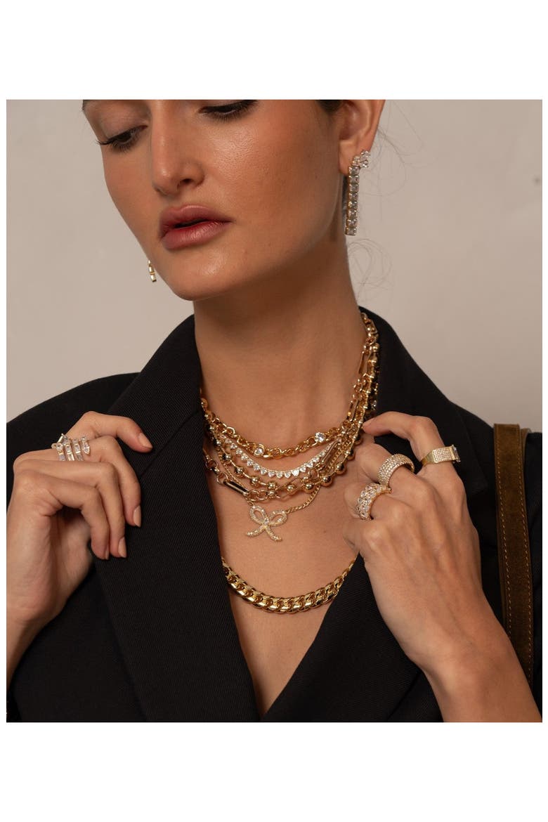 Ball Beaded Necklace, Alternate, color, GOLD