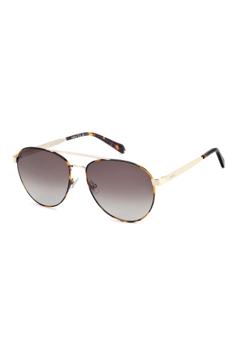 FOS 2172/G/S 59mm Gradient Navigator Sunglasses, Alternate, color, HAVANA GOLD/ BROWN SF
