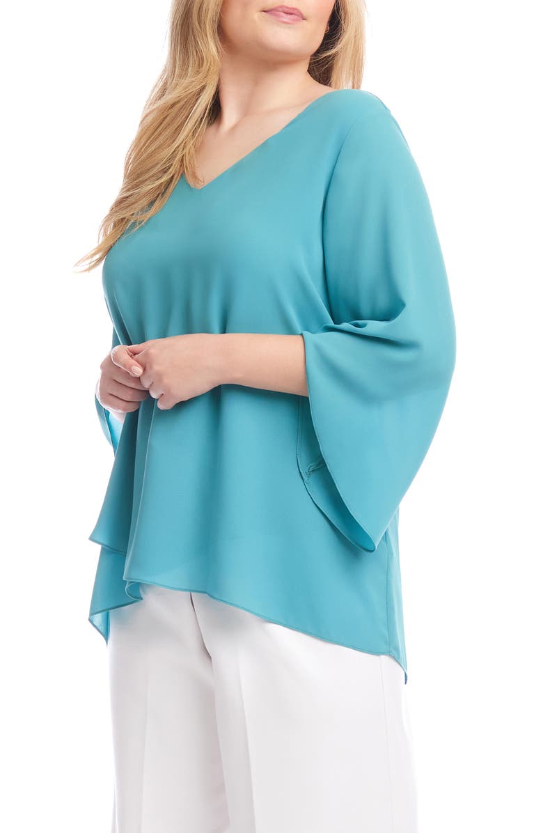 Karen Kane Crossover Hem Asymmetric Top, Alternate, color, 