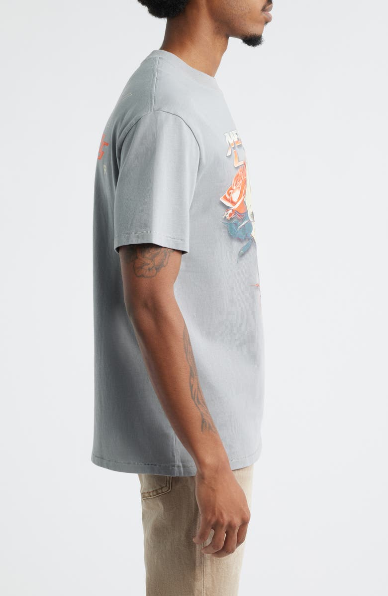 MEMORY LANE Skull Roses Cotton Graphic T-Shirt, Alternate, color, Grey