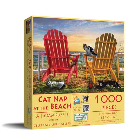 Cat Nap at the Beach 1000 piece Jigsaw Puzzle for Adults