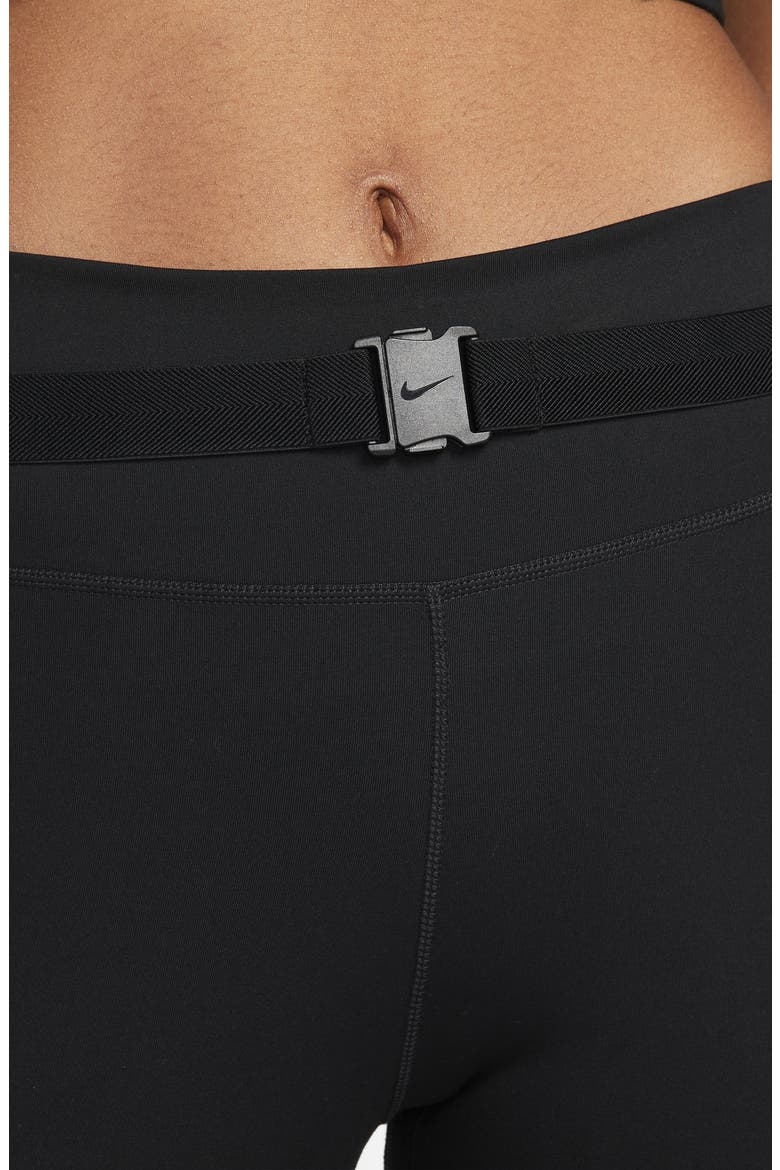 Dri-FIT One Luxe Buckle Mid Rise Leggings, Alternate, color, BLACK/ CLEAR