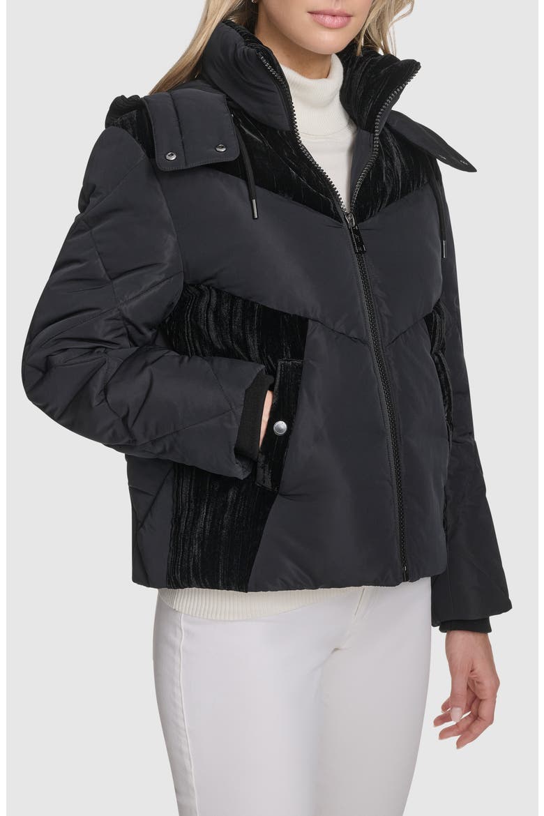 Tayte Puffer Jacket with Removable Hood, Alternate, color, BLACK