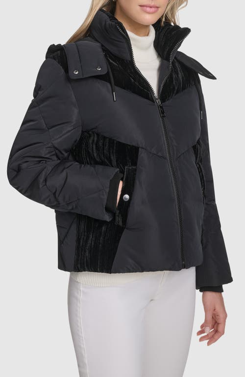 Andrew Marc Tayte Puffer Jacket With Removable Hood In Black