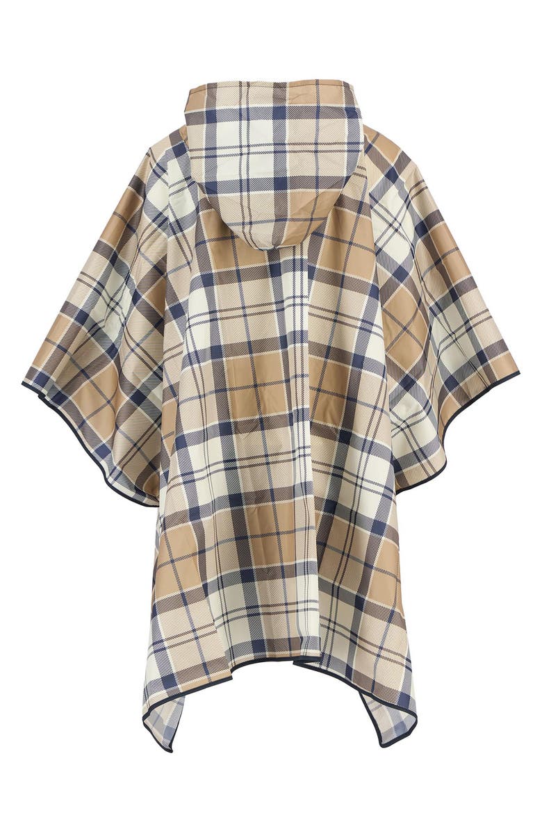 Barbour Portree Showerproof Plaid Poncho, Alternate, color, Hessian/ Navy Tartan
