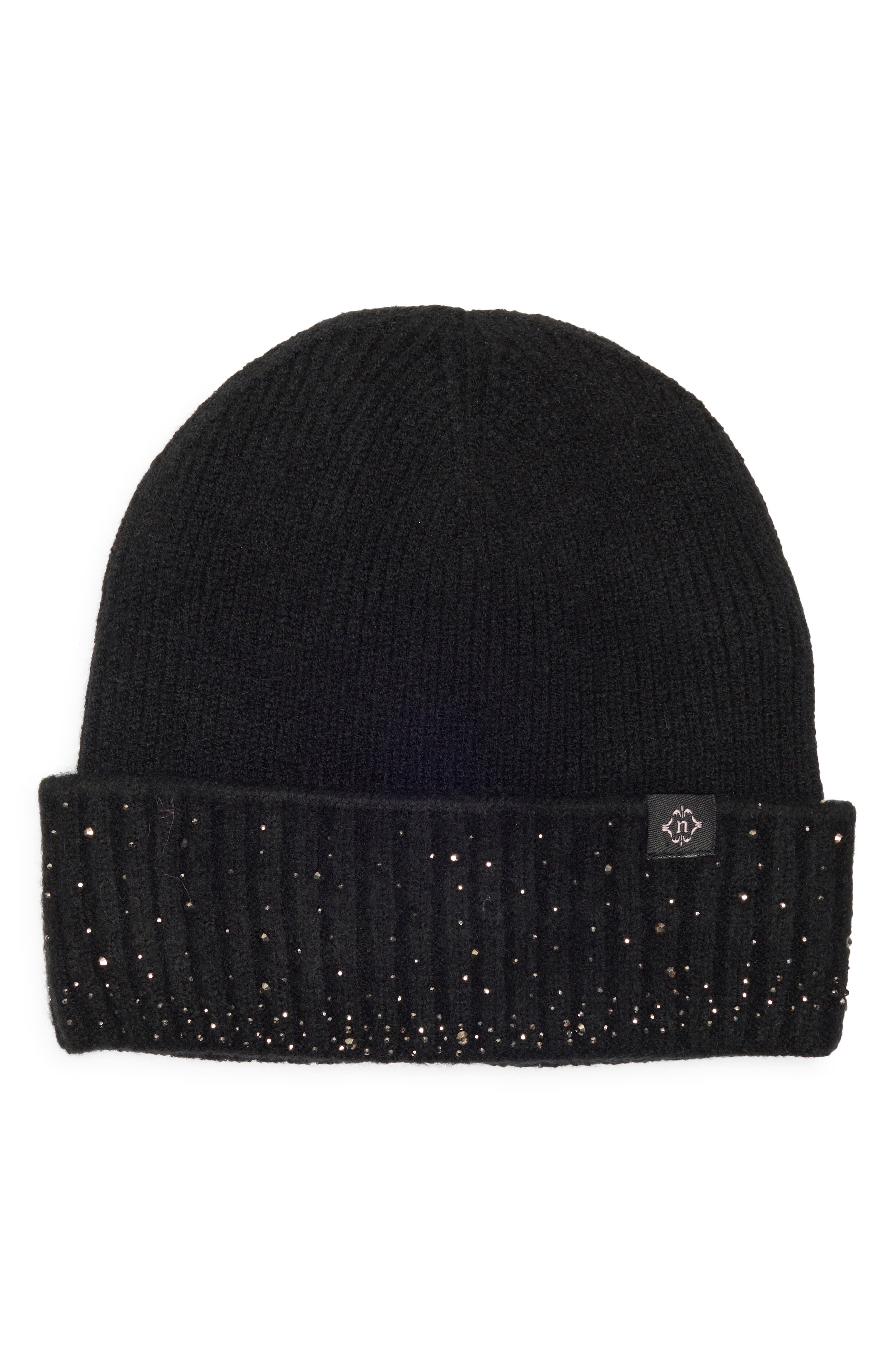 Nanette Lepore Rhinestone Cuffed Knit Beanie