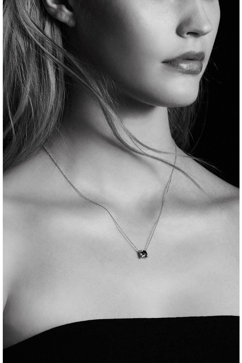 Châtelaine Pendant Necklace with Semiprecious Stone and Diamonds in 18K Gold, Alternate, color, HEMATITE