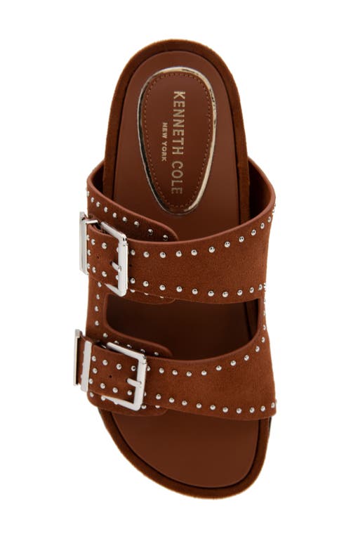 Kenneth Cole Gradie Wedge Sandal In Cognac Suede