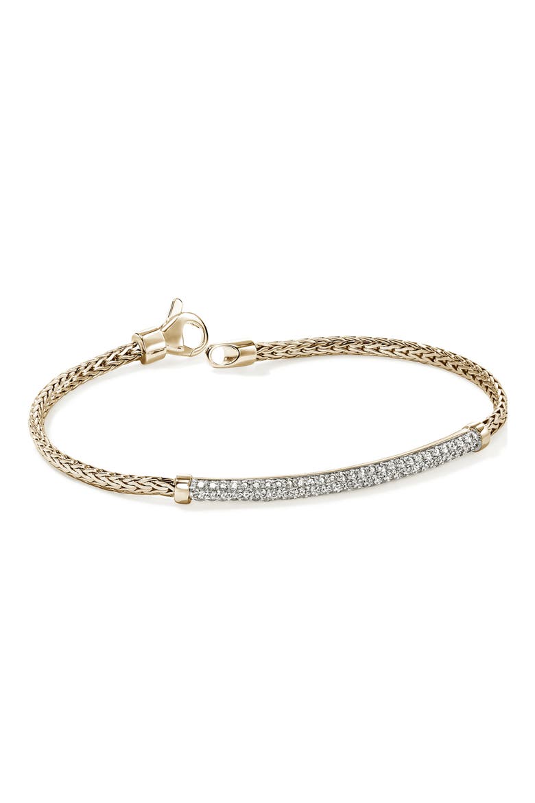 JH Essential Pavé Bracelet, Gold, Diamonds, 2.5mm, Alternate, color, GOLD/ DIAMOND