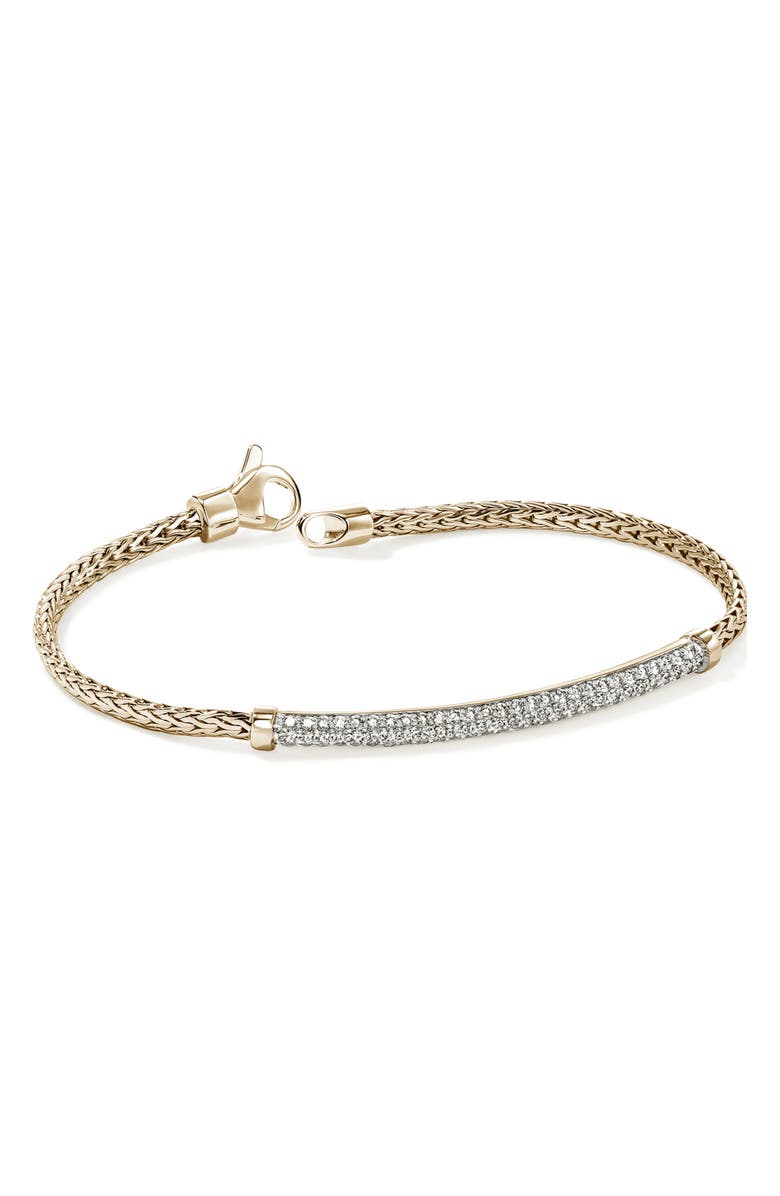 John Hardy JH Essential Pavé Bracelet, Gold, Diamonds, 2.5mm, Alternate, color, Gold/ Diamond