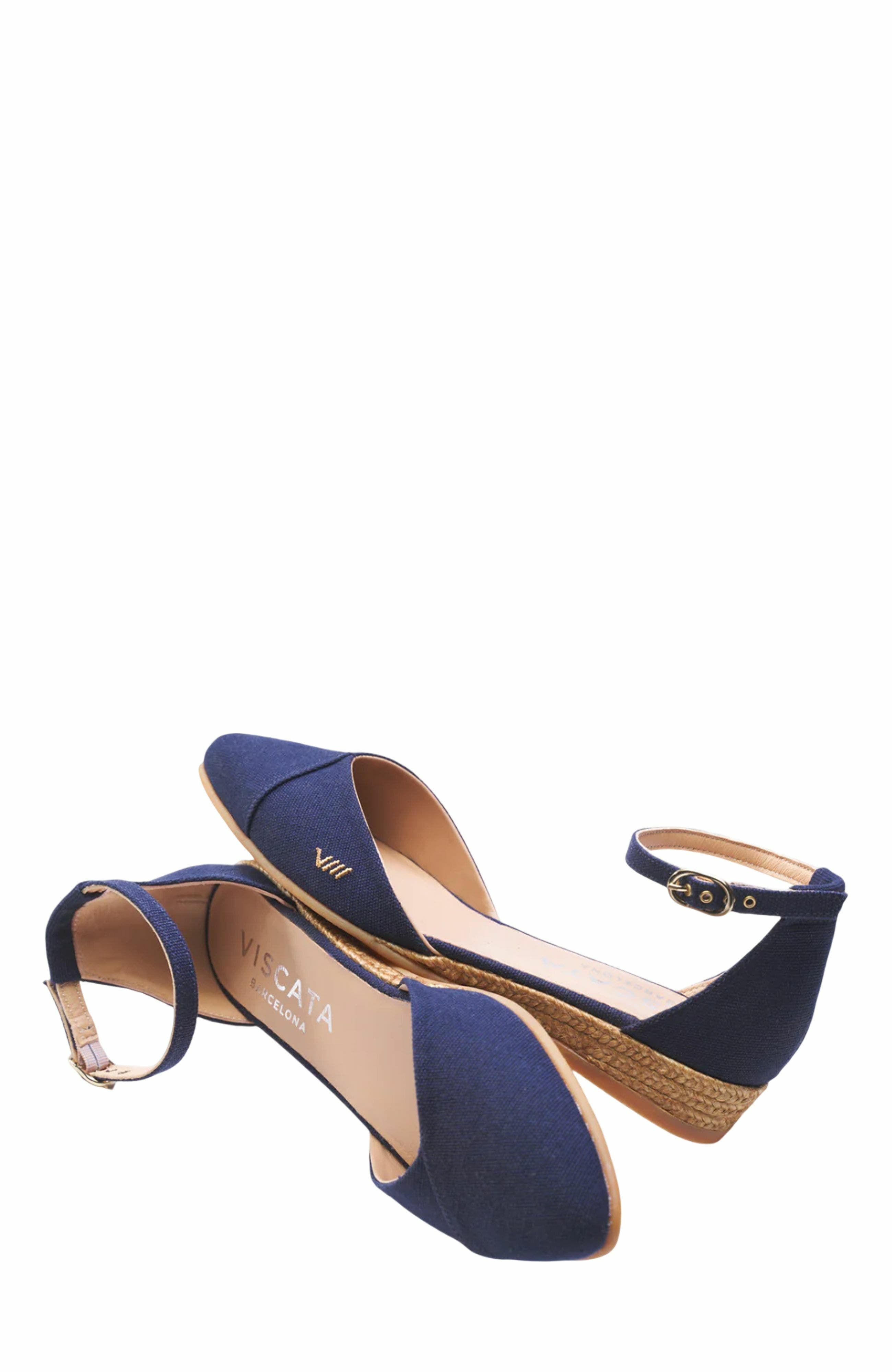Montroig Canvas Espadrille Flats, Alternate, color, Navy Blue