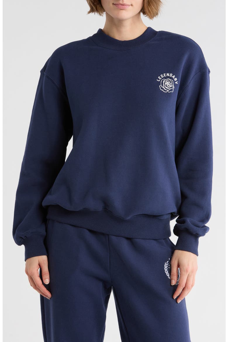 The Varsity Vault Fleece Sweatshirt, Main, color, NAVAL BLUE