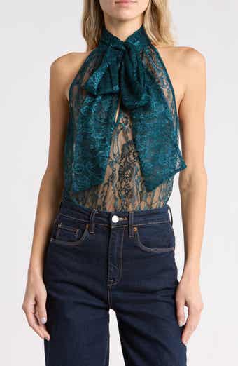 Reece Tie Neck Lace Sleeveless Blouse