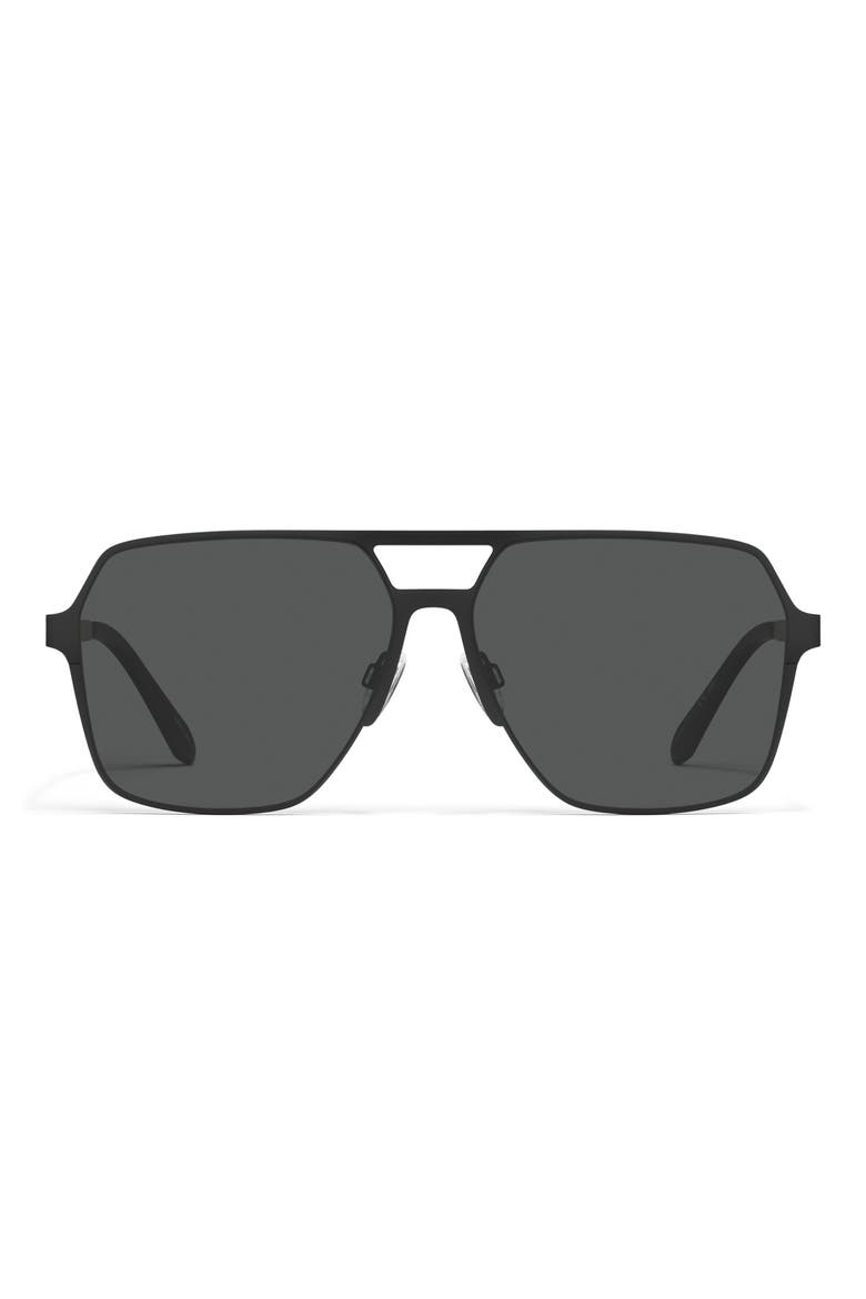 Backstage Pass 60mm Polarized Aviator Sunglasses, Main, color, BLACK / BLACK POLARIZED