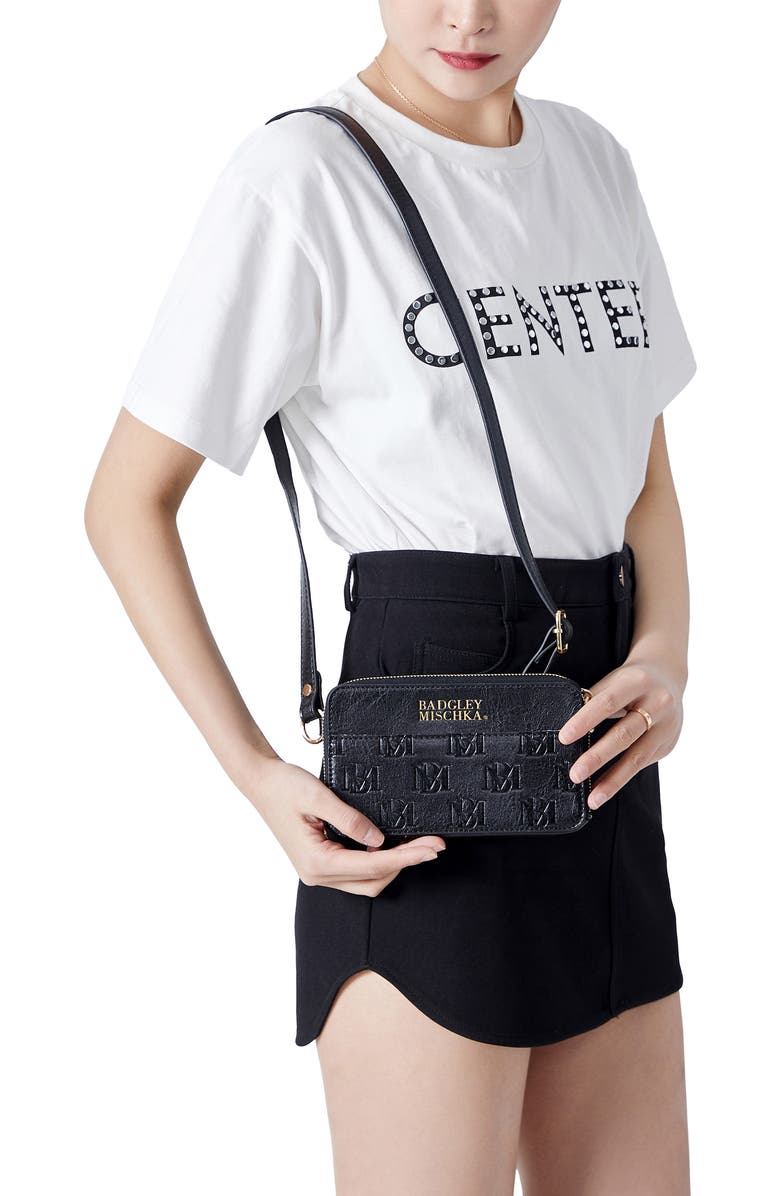 BADGLEY MISCHKA Madalyn Vegan Leather Pouch Belt Bag, Alternate, color, Black