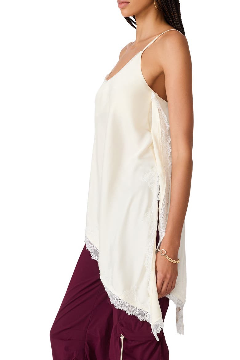 Margan Lace Trim Asymmetrical Hem Camisole, Alternate, color, CREAM