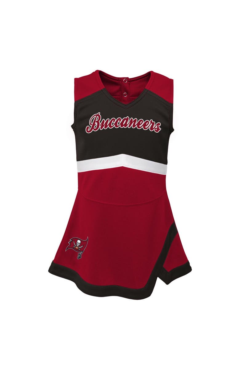 Outerstuff Girls Preschool Red Tampa Bay Buccaneers Two-Piece Cheer Captain Jumper Dress with Bloomers Set, Alternate, color, Red
