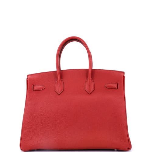 Pre-owned Hermes Hermes Birkin Handbag Red Togo With Palladium Hardware 35 In Red