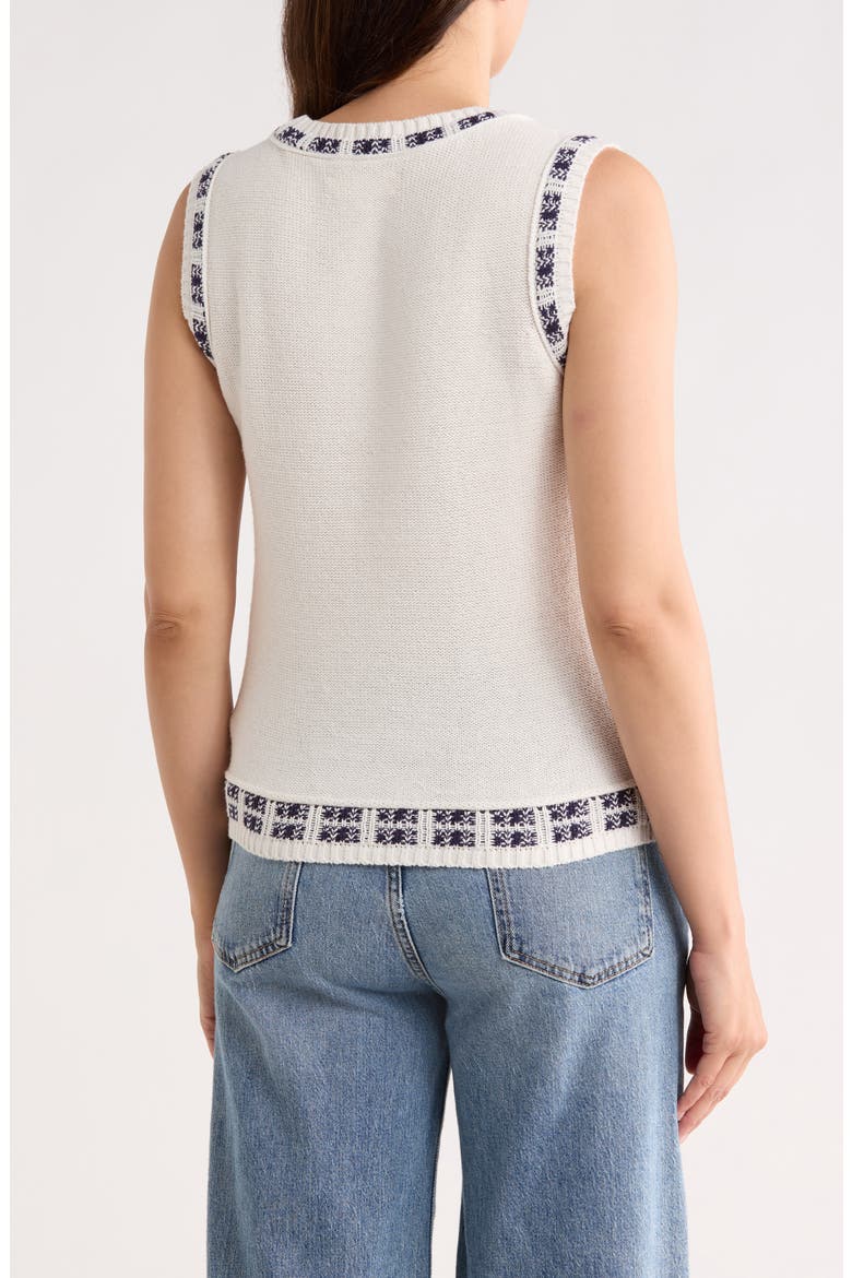 Sailboat Cotton Blend Sweater Tank, Alternate, color, GARDENIA
