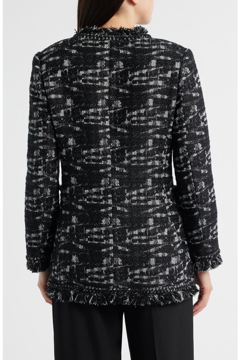Gleb Fringe Jacket, Alternate, color, BLACK/ WHITE