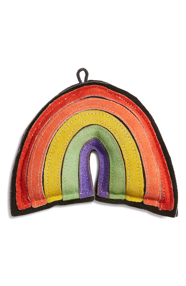 LoveThyBeast Rainbow Suede Dog Toy, Main, color, 