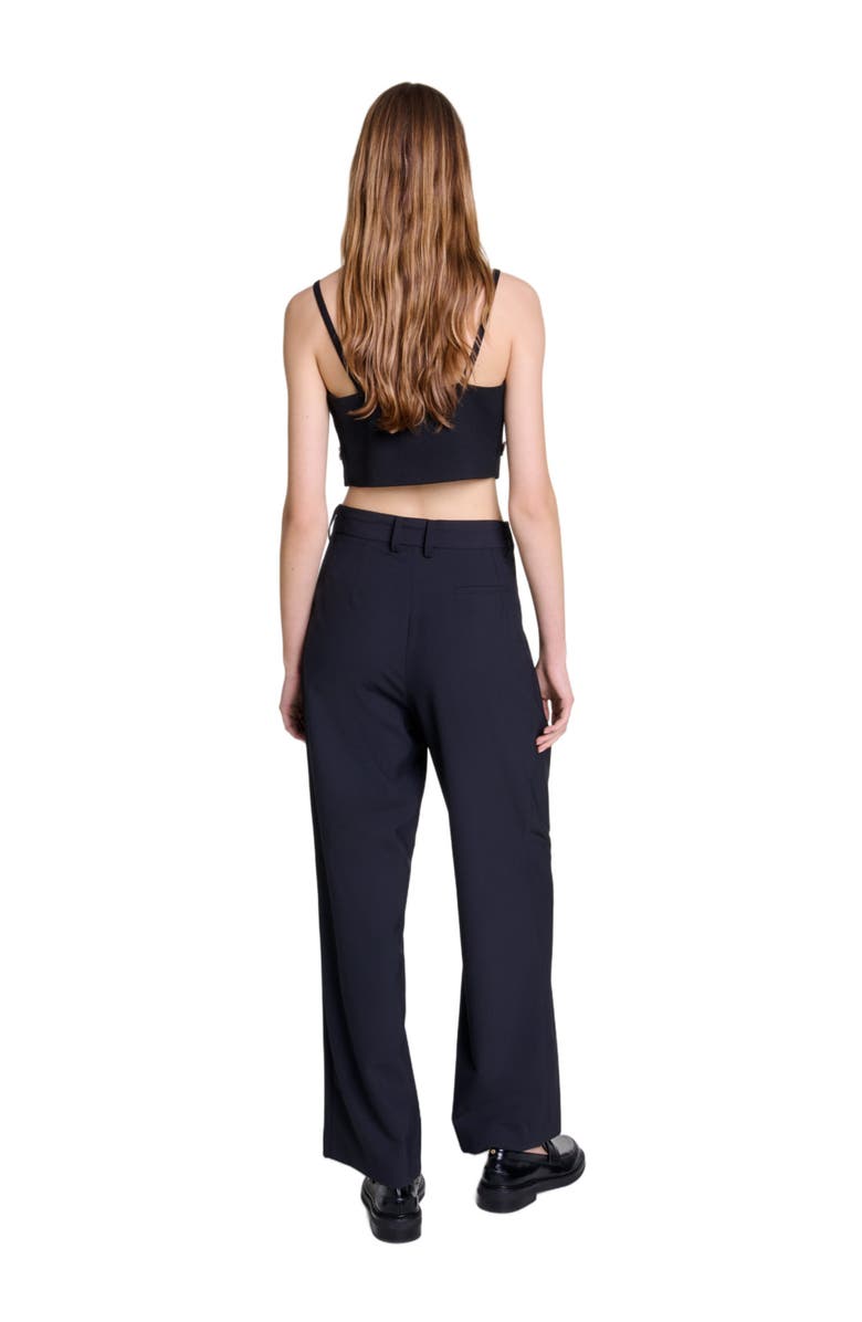 maje Wide-leg trousers with belt, Alternate, color, 