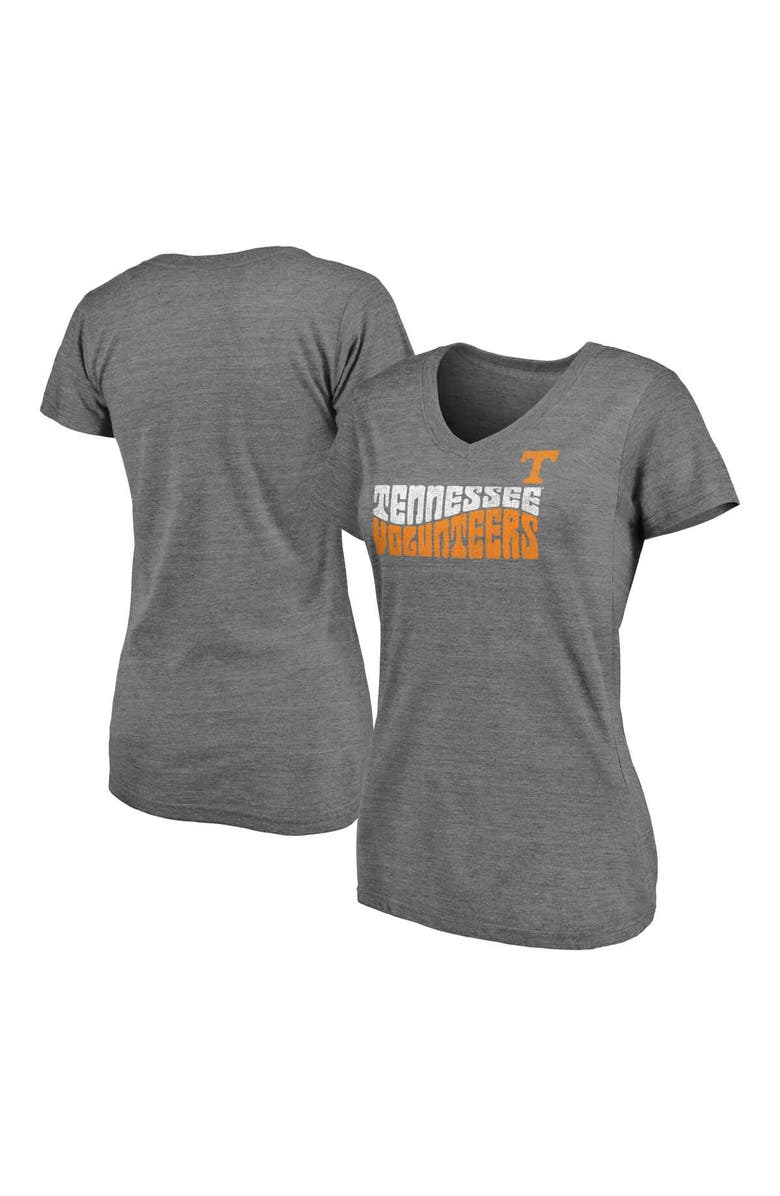 FANATICS Women's Fanatics  Heather Gray Tennessee Volunteers Sport Resort Tri-Blend Play V-Neck T-Shirt, Main, color, 