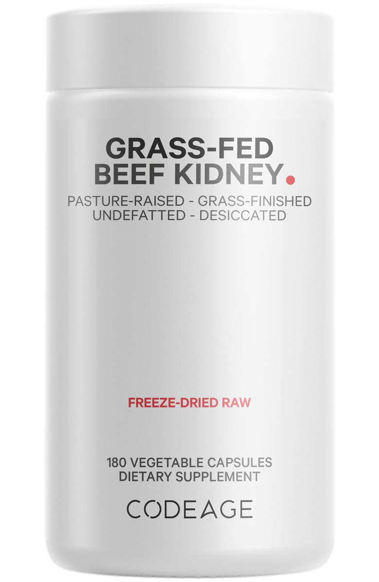 Codeage Grass-Fed Beef Kidney Glandular Supplement, Main, color, White