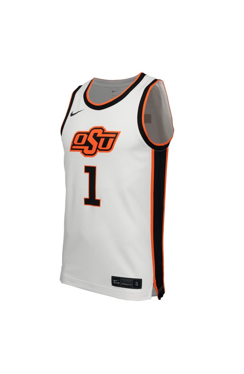 Nike Men's Nike #1 White Oklahoma State Cowboys  Replica Basketball Jersey, Alternate, color, White