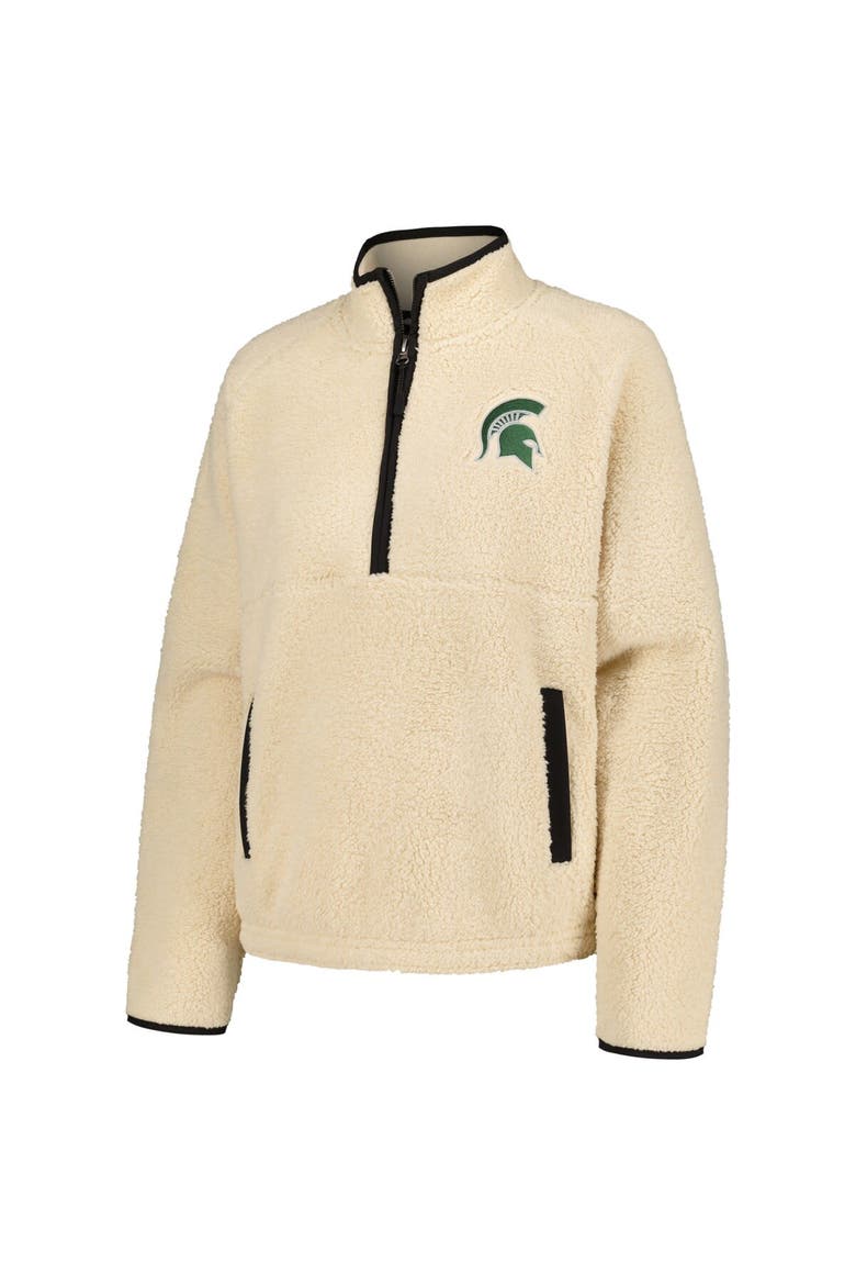 Women's Natural Michigan State Spartans Everest Half-Zip Sweatshirt, Alternate, color, Natural