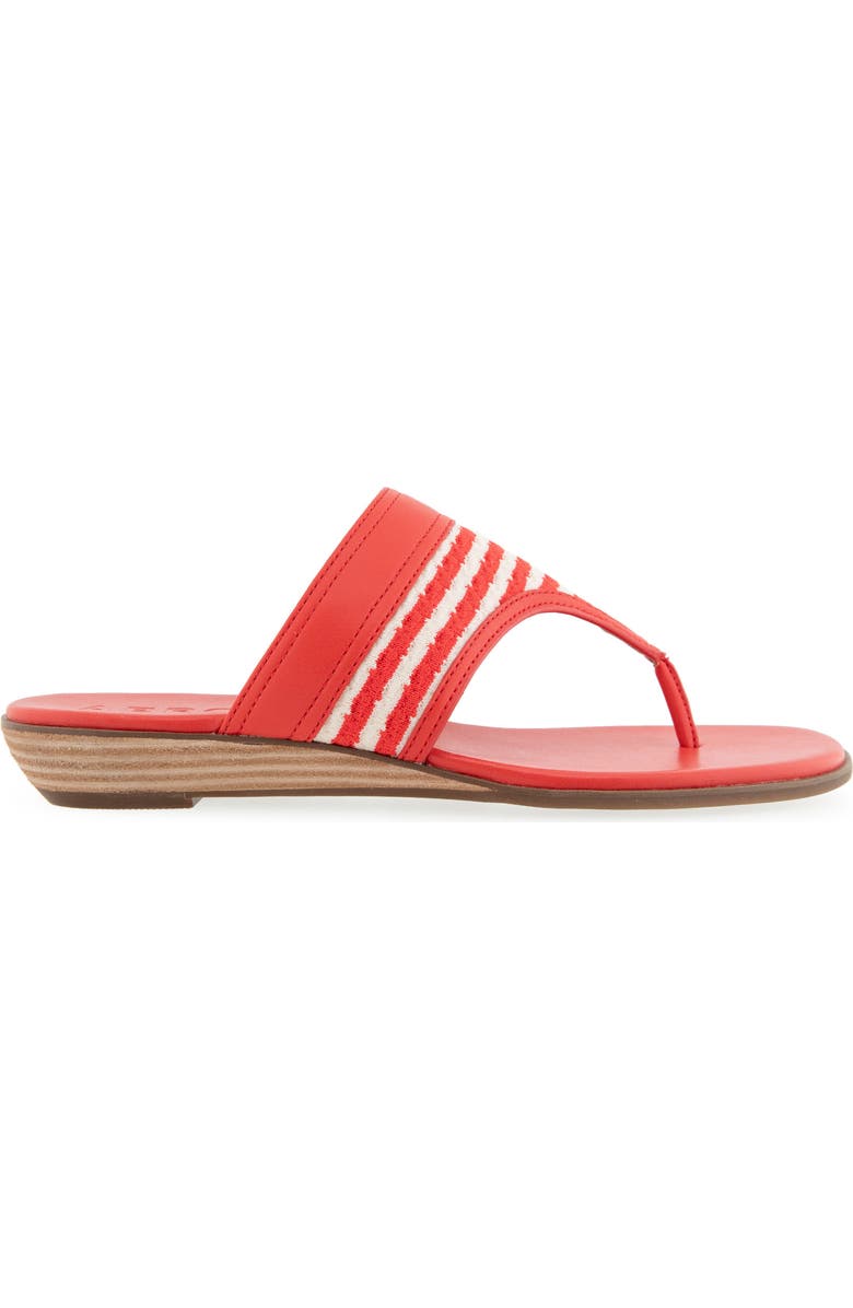 Aerosoles Gesa Thong Sandal, Alternate, color, Eggnog/ Racing Red Stripe