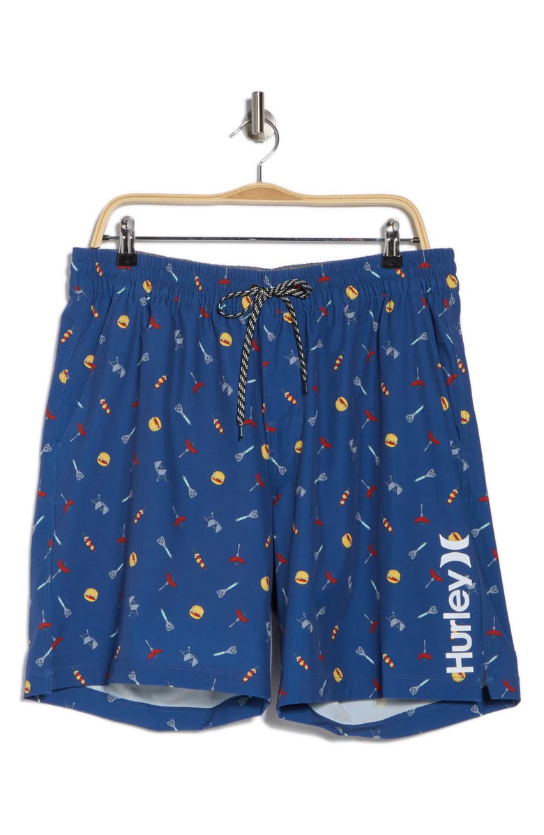 Hurley BBQ Volley Swim Trunks, Alternate, color, Submarine