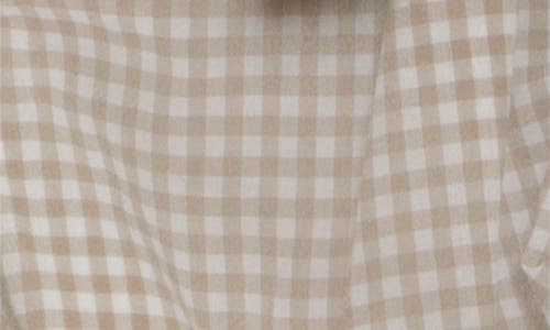 Maison Margiela Layered Checked Cotton-poplin And Organza Shirt In Camel And Tan/white