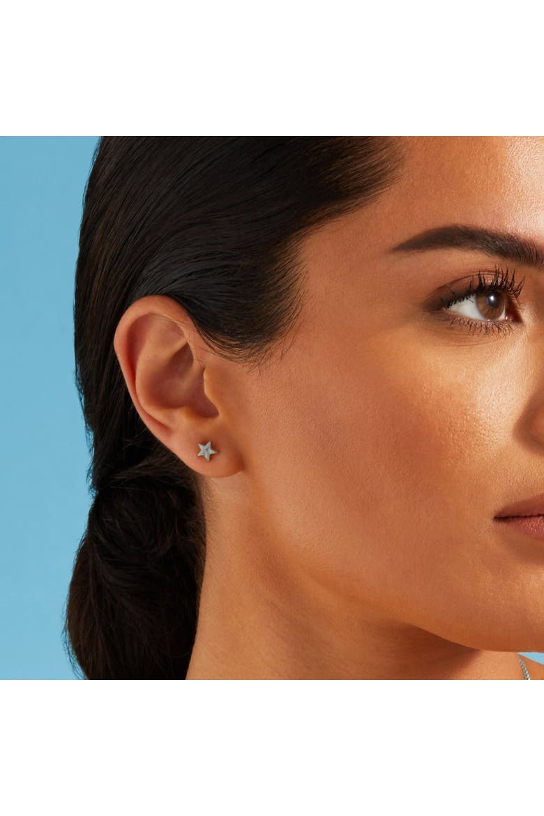 Star Stud Earrings, Alternate, color, Platinum