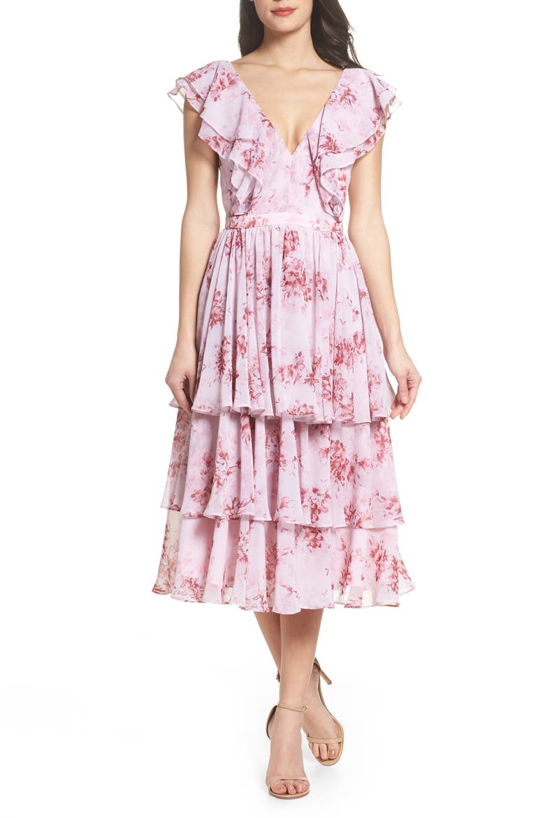Edy Floral Georgette Dress, Main, color, DELANEY PRINT