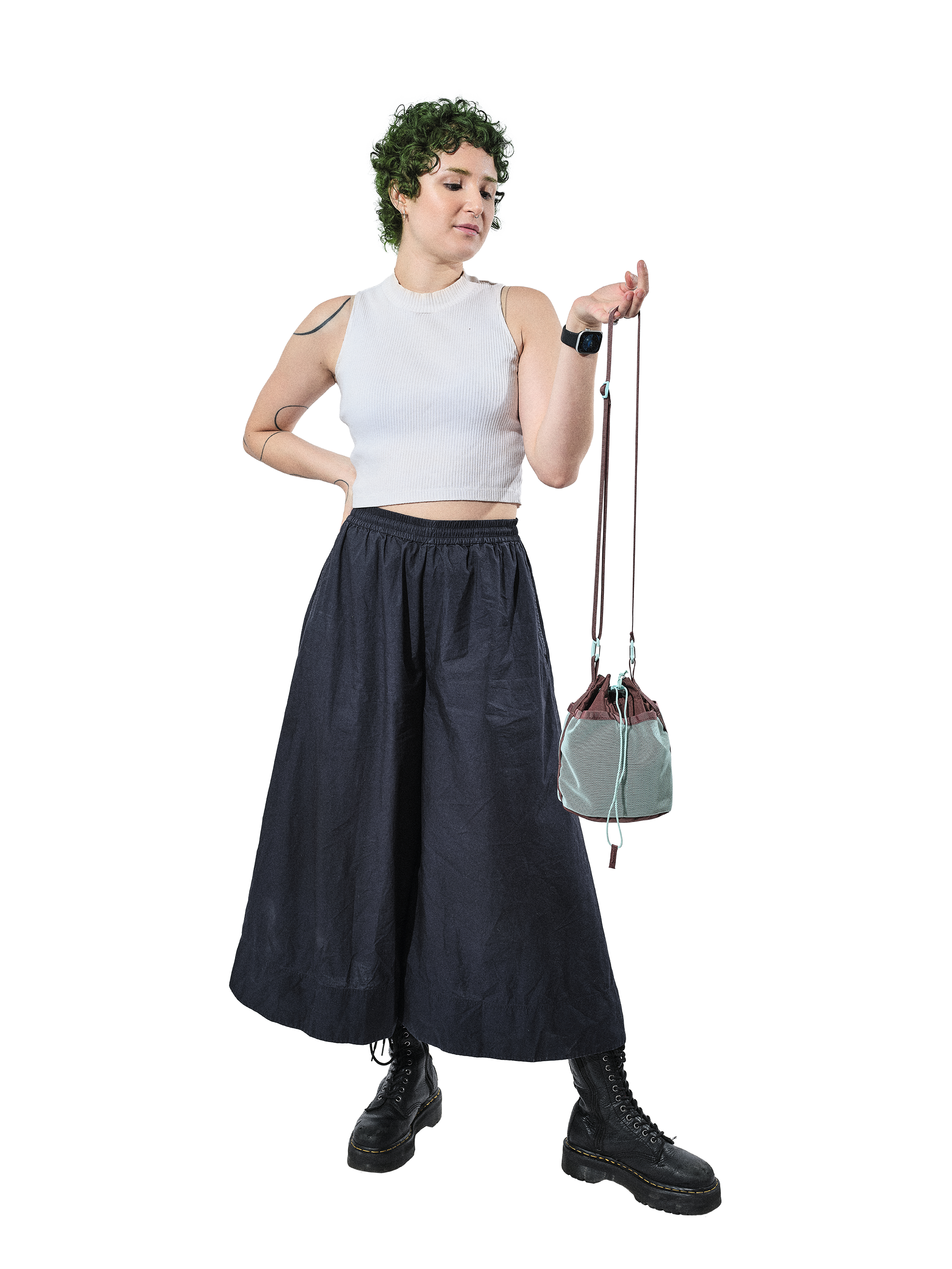 Baboon to the Moon Drawstring Crossbody Pouch, Alternate, color, Mint Chip