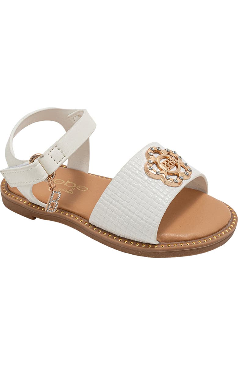 bebe Kids' Blythe Sandal, Main, color, White