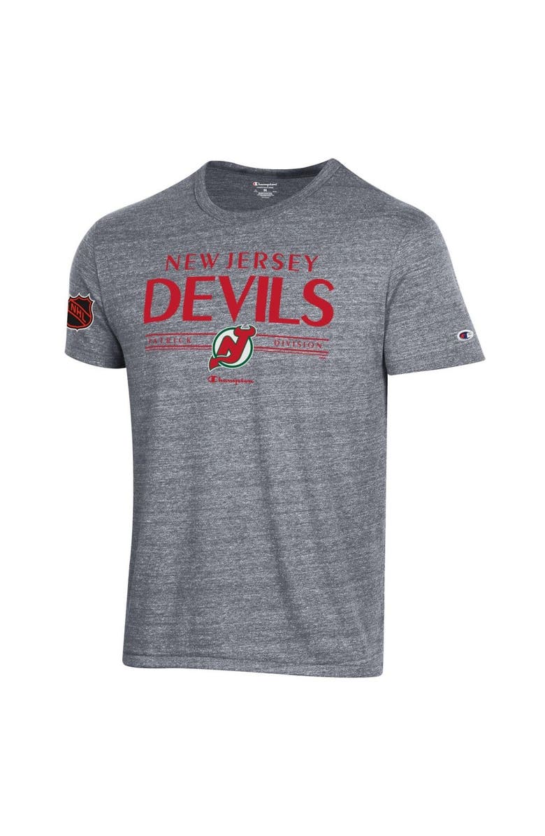 Champion Men's Champion Gray New Jersey Devils Tri-Blend T-Shirt, Alternate, color, 