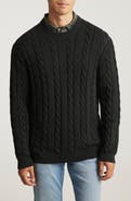 Mavi Jeans Heavyweight Cabled Cotton Crewneck Sweater
