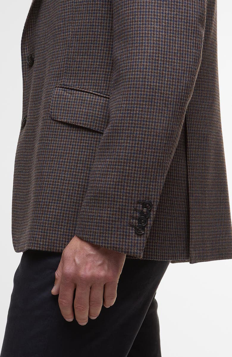 Barbour Holloway Micro Houndstooth Brushed Wool Blend Sport Coat, Alternate, color, Brown