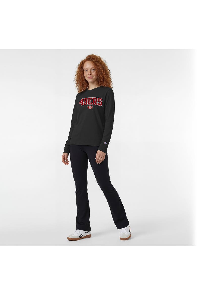 Women's Champion Black San Francisco 49ers Core Logo Long Sleeve T-Shirt, Alternate, color, Black