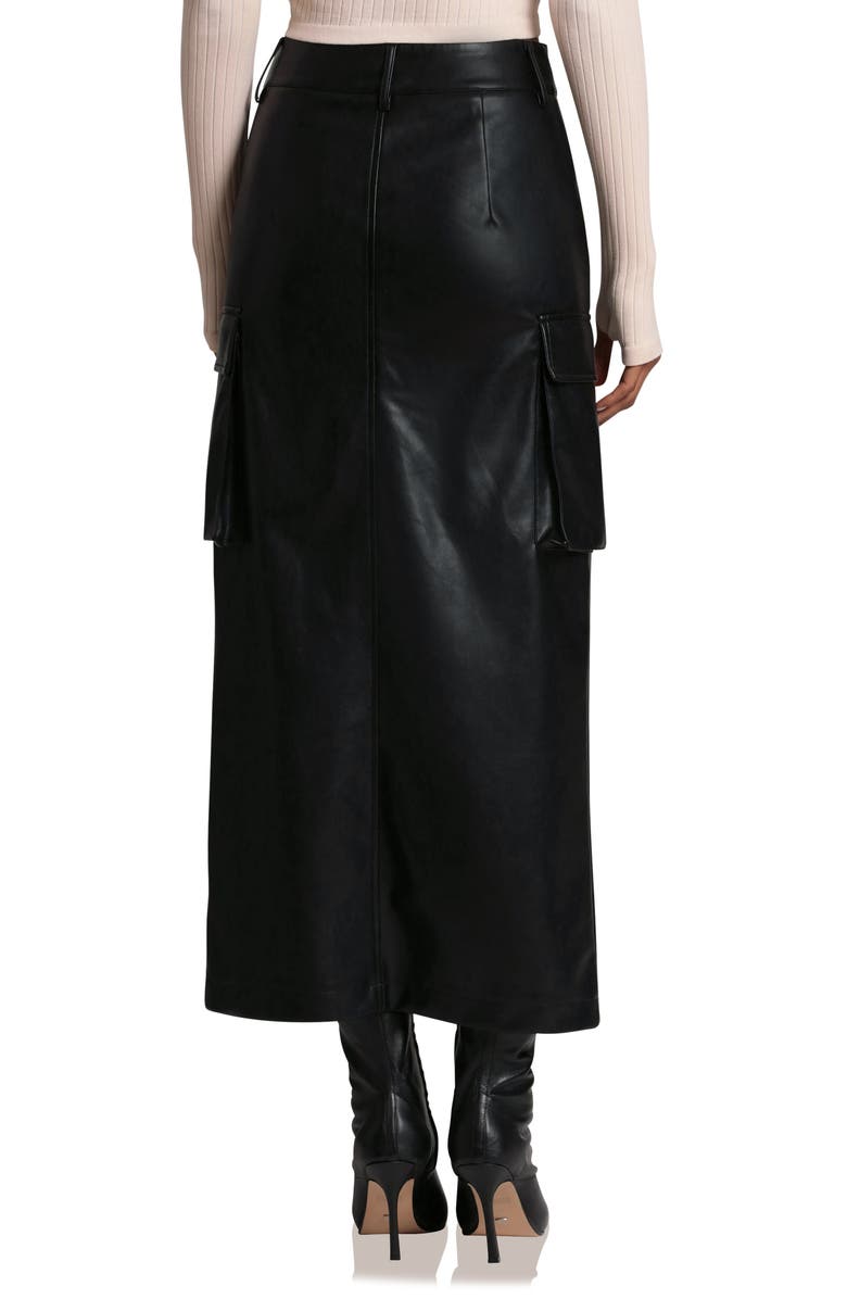 Avec Les Filles Faux Leather Cargo Maxi Skirt, Alternate, color,