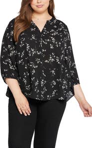 NYDJ Semisheer Pintuck Blouse