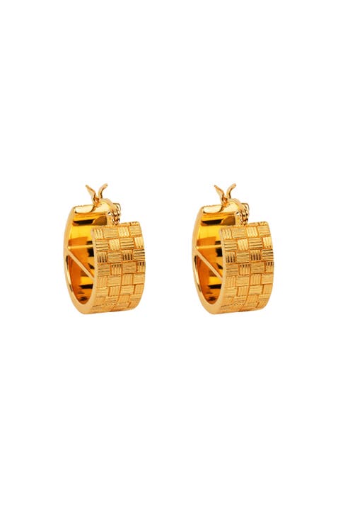 Woven Bar Hoop Earrings