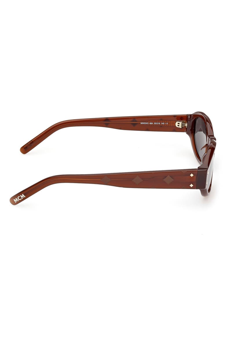 MCM 55mm Oval Sunglasses, Alternate, color, Opal Brown / Gold / Smoke