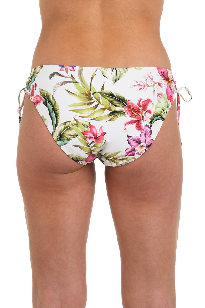Polynesian Adjustable Loop Hipster Bikini Bottoms, Alternate, color, WHITE MULTI