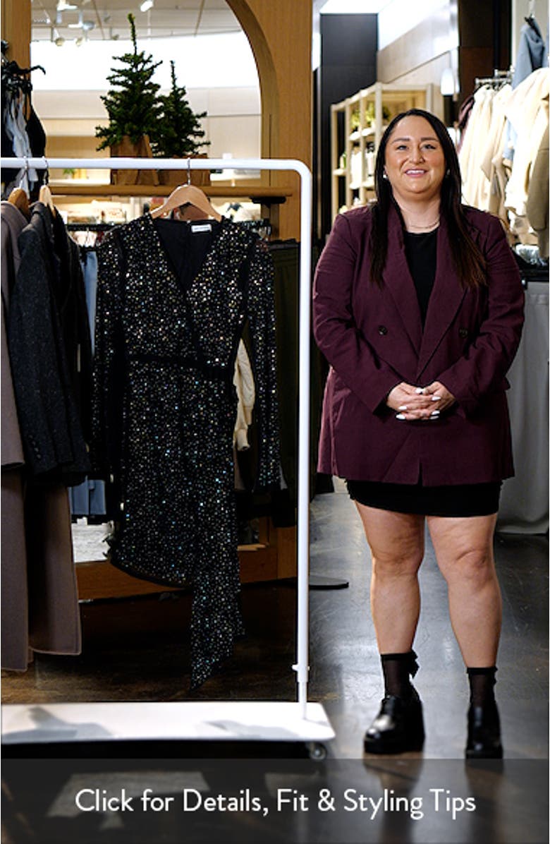 Rhinestone Asymmetric Long Sleeve Minidress, sales video thumbnail